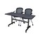 Kobe Rectangle FlipTop Table, 60" W, 29" H, Laminate Top, Gray MKFT6030GY23BK - alternate 1